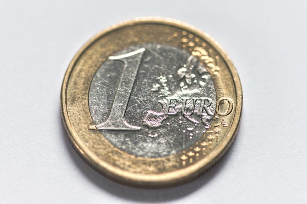 foto van een 1 euro munt